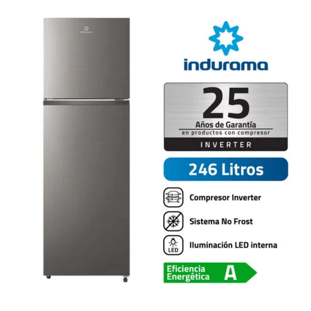 INDURAMA - Refrigeradora Indurama RI-389I 246L Croma No Frost