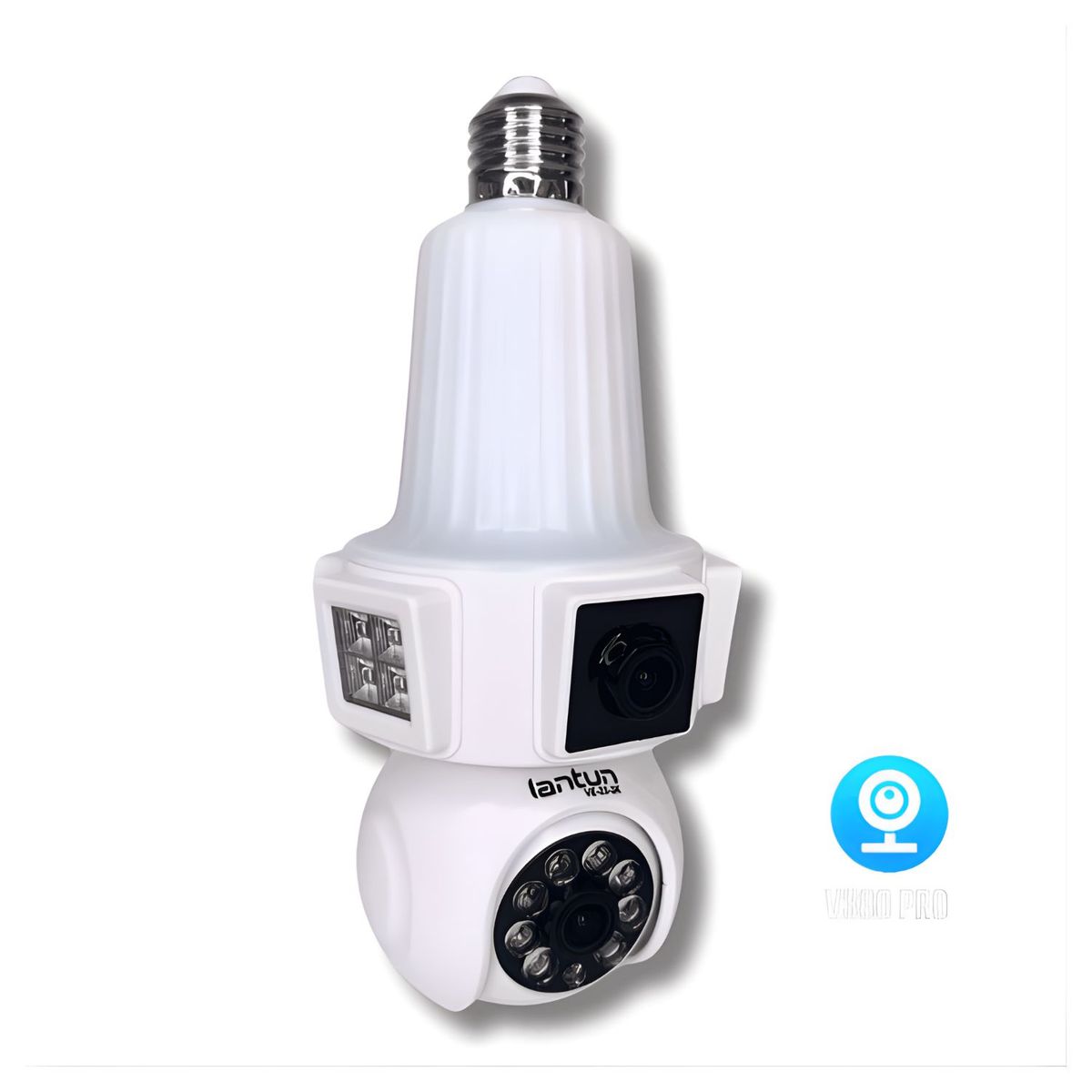 OEM - FOCO CAMARA FULL HD DE SEGURIDAD DE 3 LENTES 360º VISION NOCTURNA Y AUDIO FACIL DE USAR