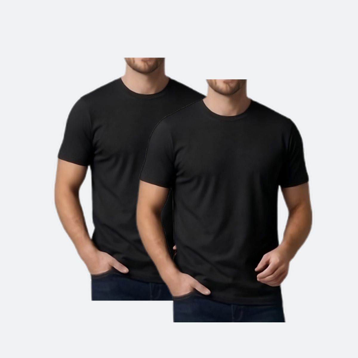 GENERICO - Pack 2 Polos Básicos Hombre Regular Fit Negro