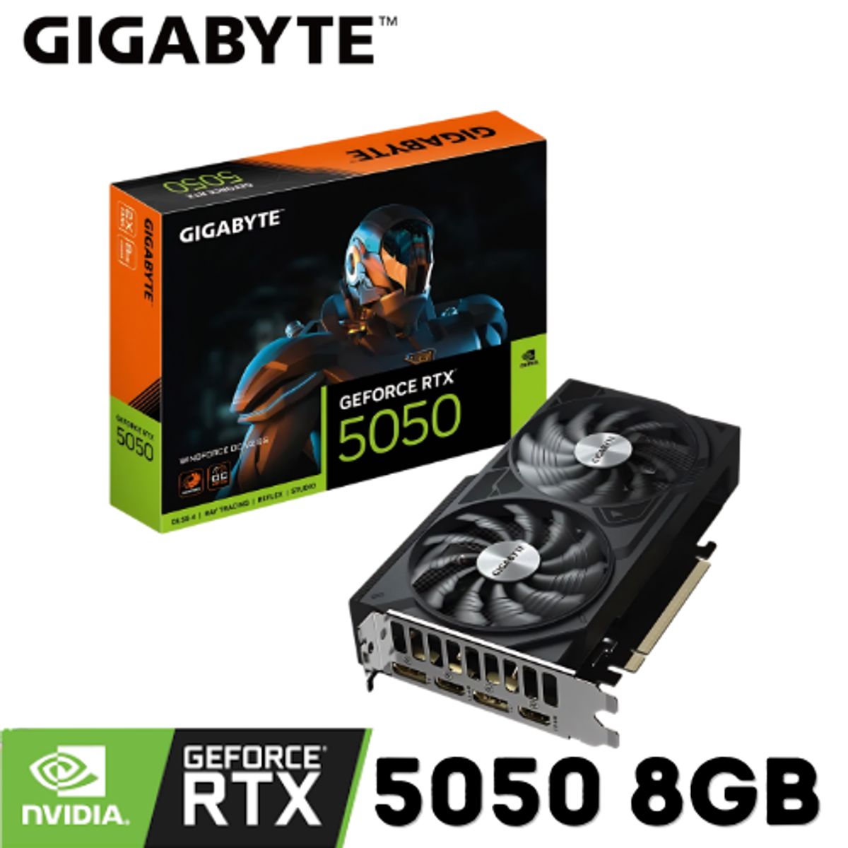 GIGABYTE - Tarjeta de video GIGABYTE RTX 5050 WINDFORCE OC V2 8G GDDR6