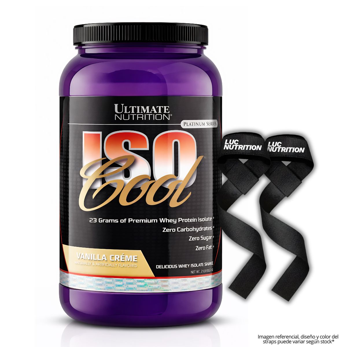Ultimate Nutrition - Iso Cool 2 LB Proteina Isolatada - Vainilla + Straps