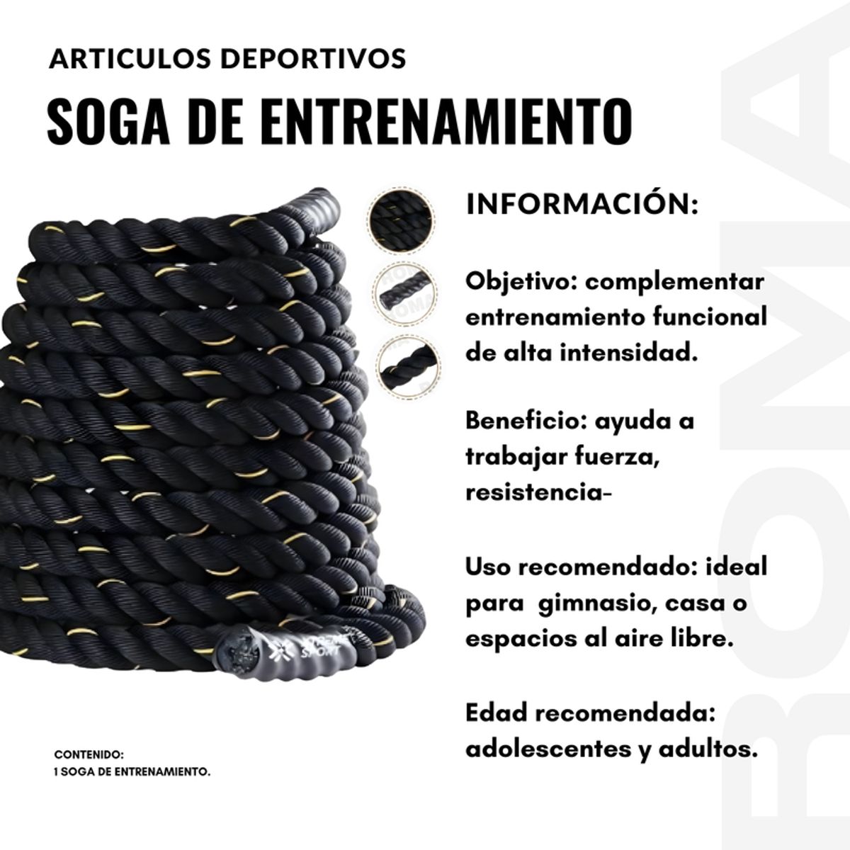 SOGA DE ENTRENAMIENTO CROSSFIT, marca GENERICO - Foto 2
