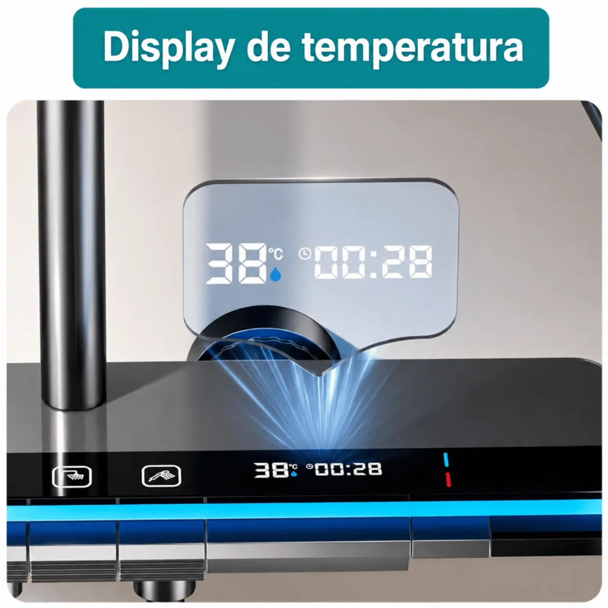 D DECOR MI CASA - Ducha Multifuncional Tipo Lluvia con Pantalla LED con bidé y ducha telefono 3 Modos de Agua