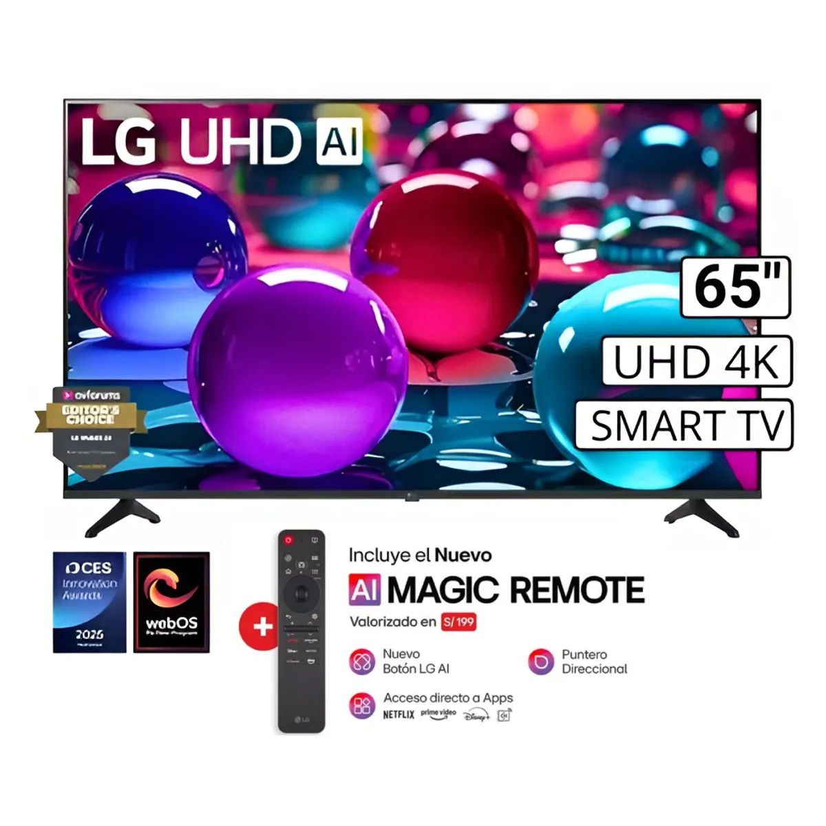Televisor LG 65UA7300PSB 65 Smart TV UHD 4K THINQ AI, marca LG - Foto Principal