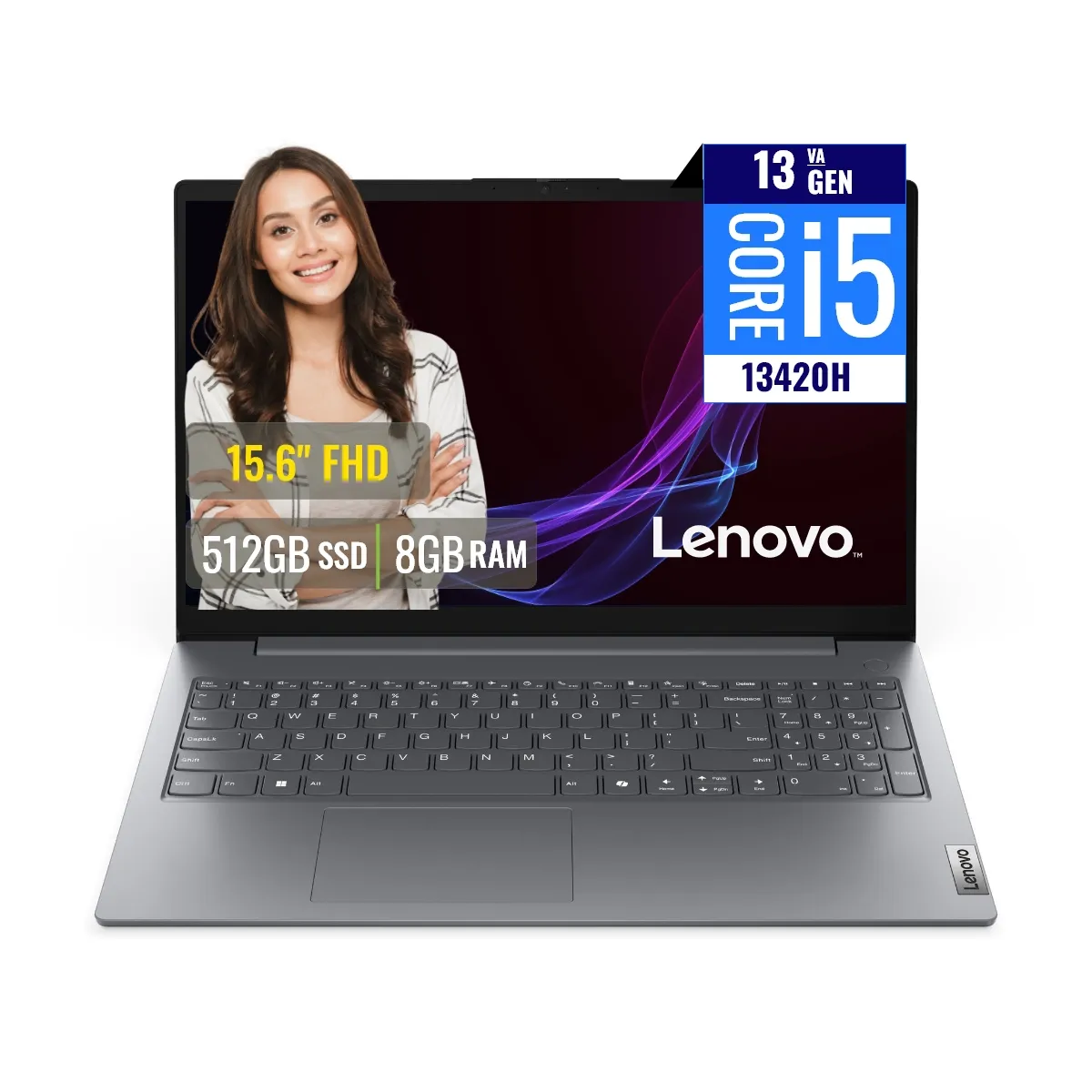 LENOVO - Laptop Lenovo V15  15.6" FHD, Core i5-13420H, 8GB DDR4, SSD 512GB.
