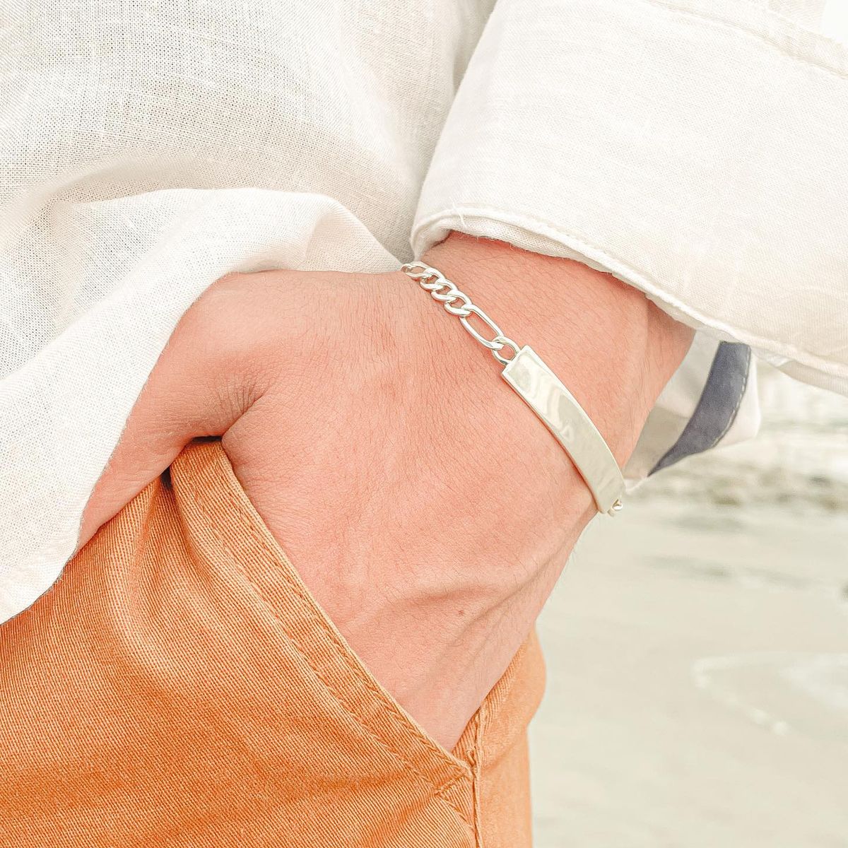 CLEO JOYAS & ACCESORIOS - Esclava Plata Cartier Hombre