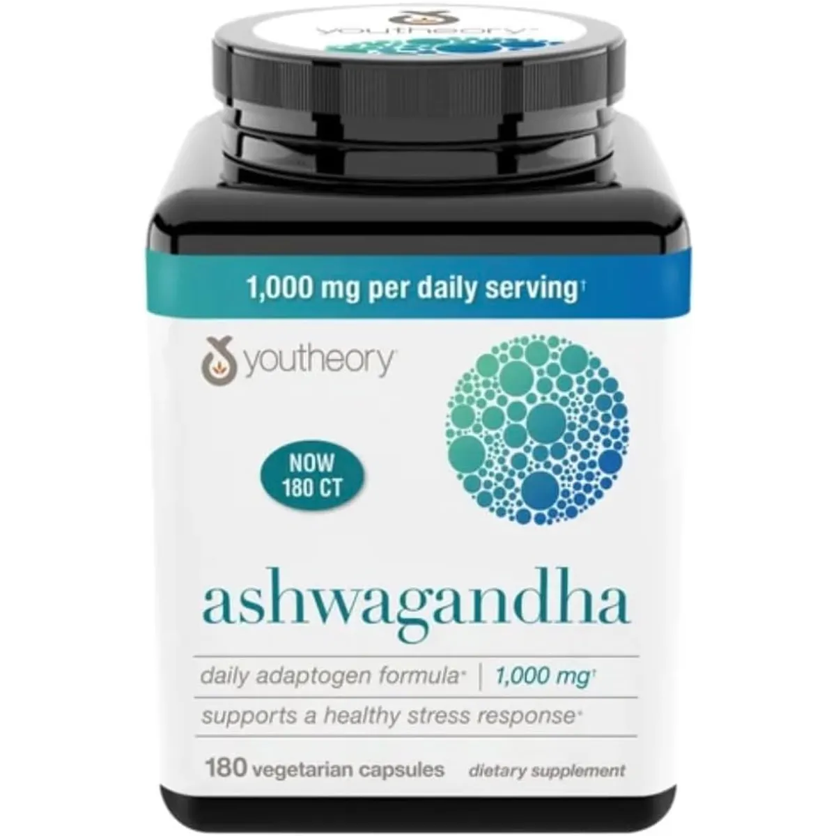 GENERICO - Youtheory Ashwagandha 1000mg con KSM-66 - 180 capsulas