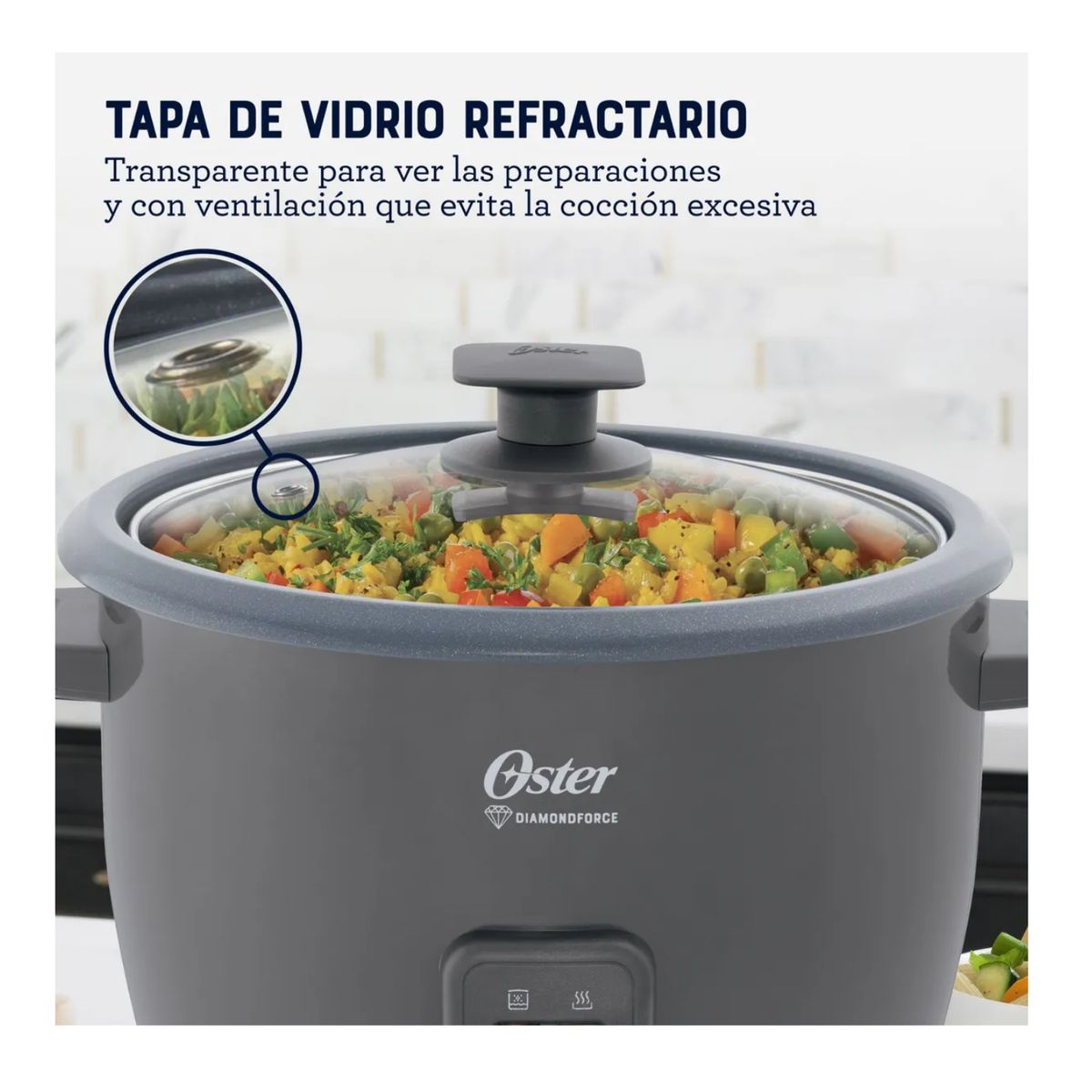 OSTER - Olla ARROCERA OSTER DIAMONDFORCE 10 TAZAS GRIS - CKSTRC10DFSKE