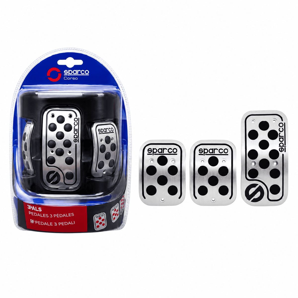 JET - Pedales Para Auto De Aluminio Universal 3Pcs