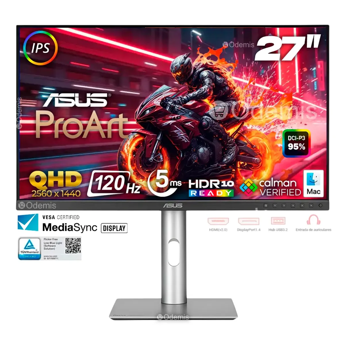 ASUS - Monitor Professional ASUS ProArt 27 PA278QGV IPS, QHD 2560 x 1440 120Hz, HDR-10
