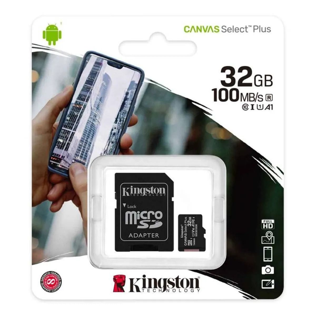 KINGSTON - Memoria MicroSD 32GB Kingston 100MBS C10