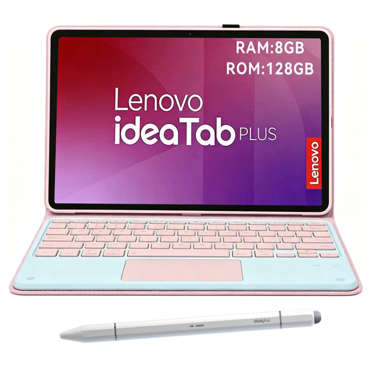 LENOVO - Lenovo Tablet Idea Tab Plus 8GB+128GB WiFi 12.1 Gris+Teclado Rosa+Lápiz táctil