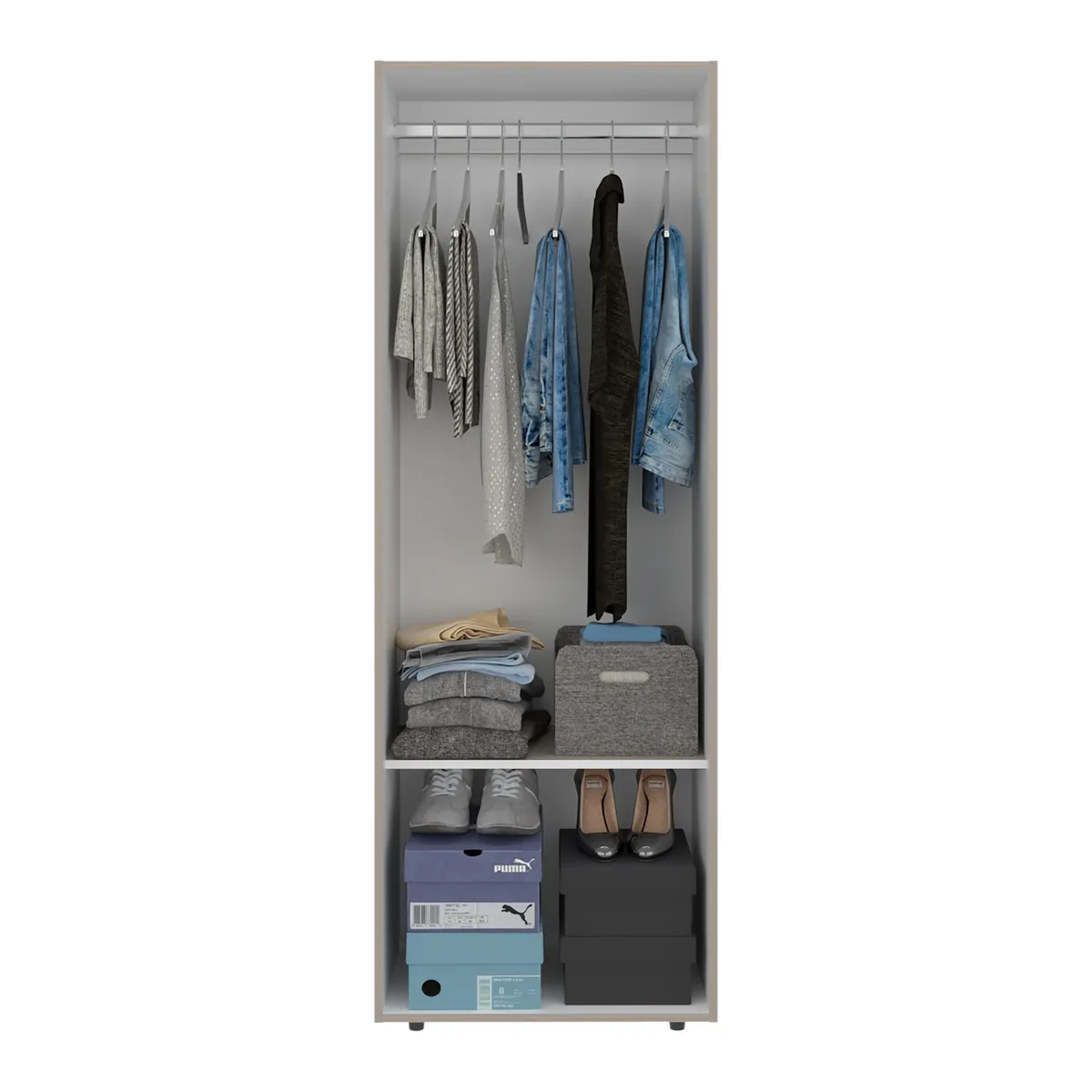 FMFURNITURE - Ropero 1 Colgador 2 Puertas 170X60X40,2 Cm Beige