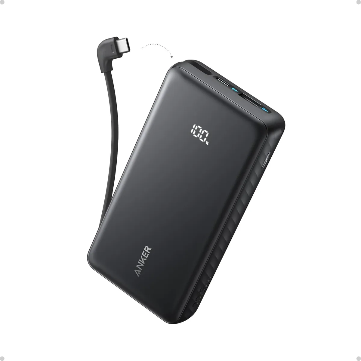 Anker - Anker Zolo Powerbank 20000mAh 22.5W Fast Charging con Cable USB-C Integrado - A110EH11