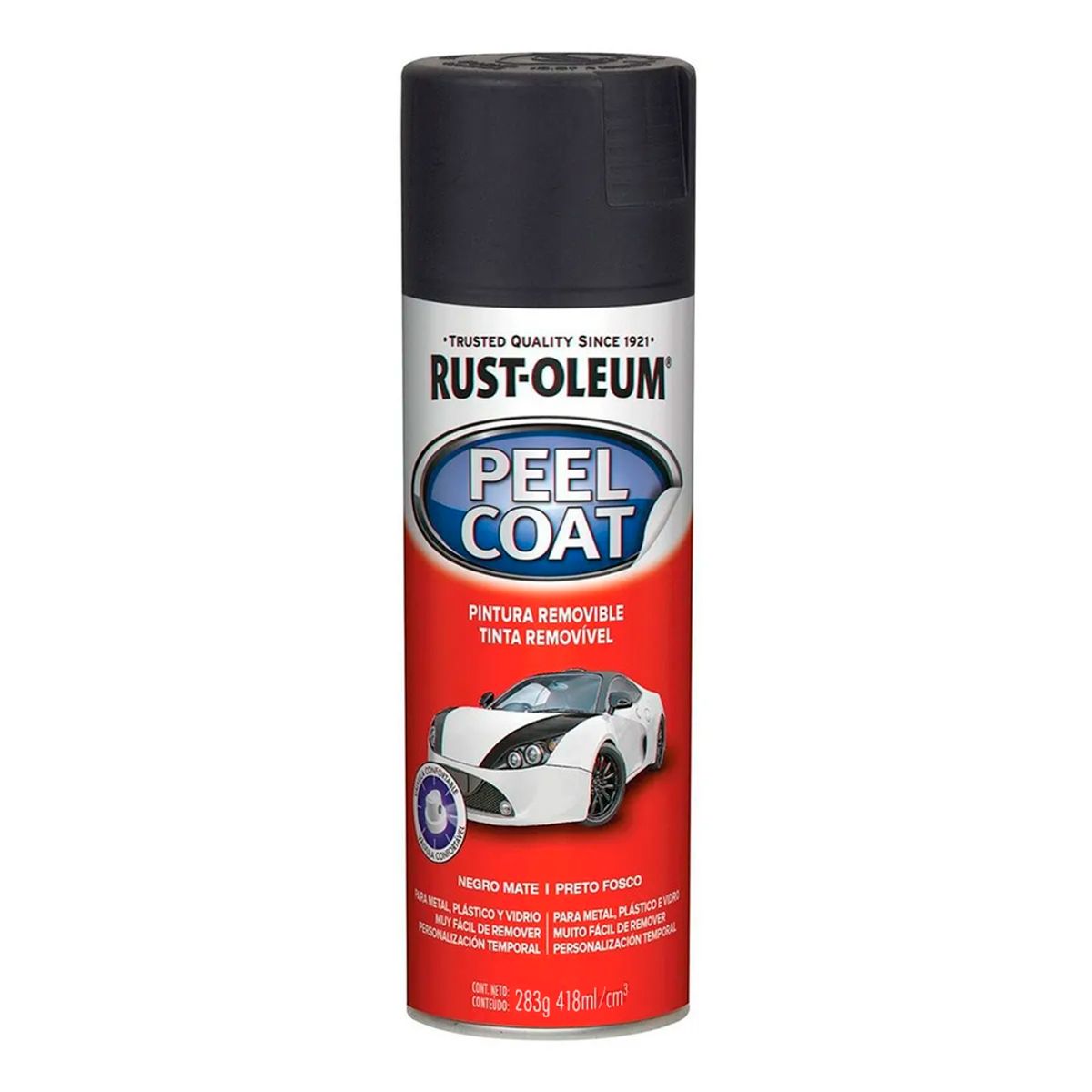 RUST OLEUM - Pintura Removible para Autos Rust-Oleum Negro Brillante 283g