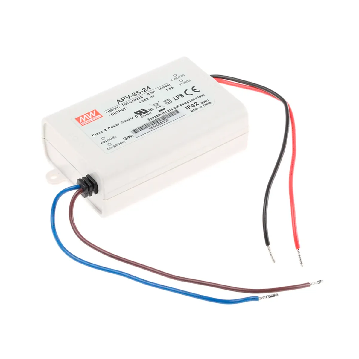 Fuente de Alimentación APV-35-24 MEAN WELL 36W 24V 1.5A CV LED PS, marca MEAN WELL - Foto Principal