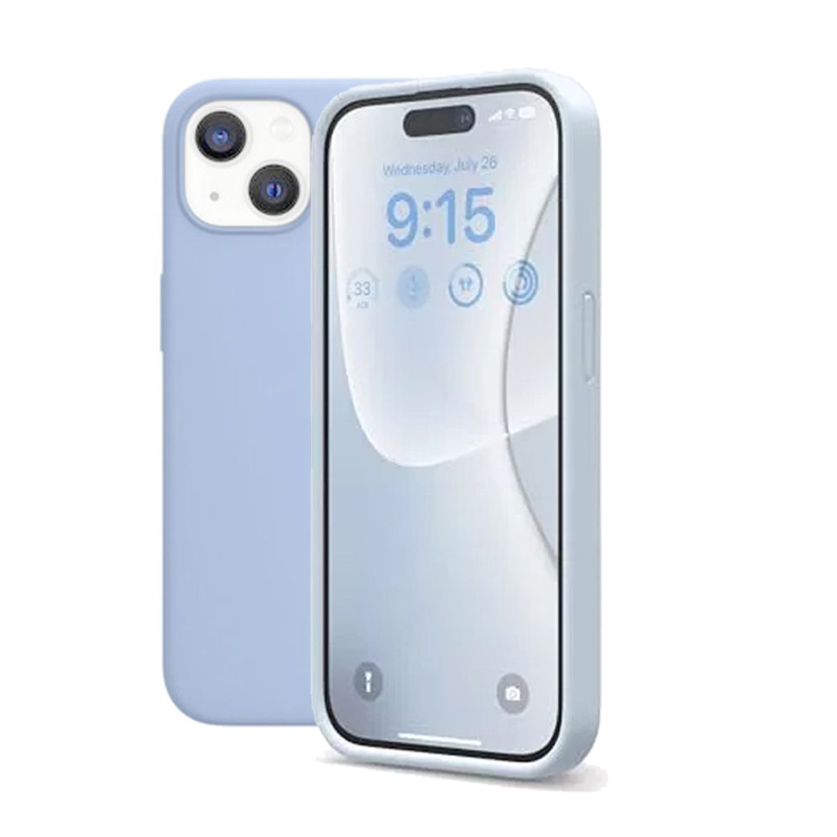 GENERICO - CASE PROTECTOR IPHONE 13 Celeste con logo
