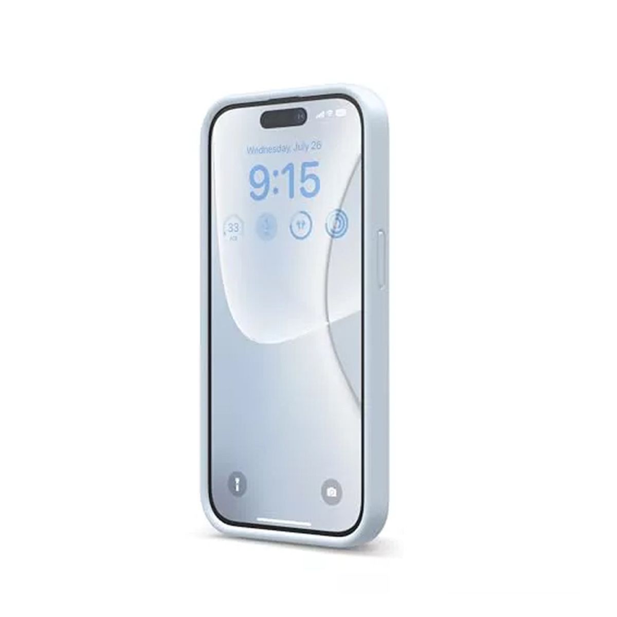 GENERICO - CASE PROTECTOR IPHONE 13 Celeste con logo