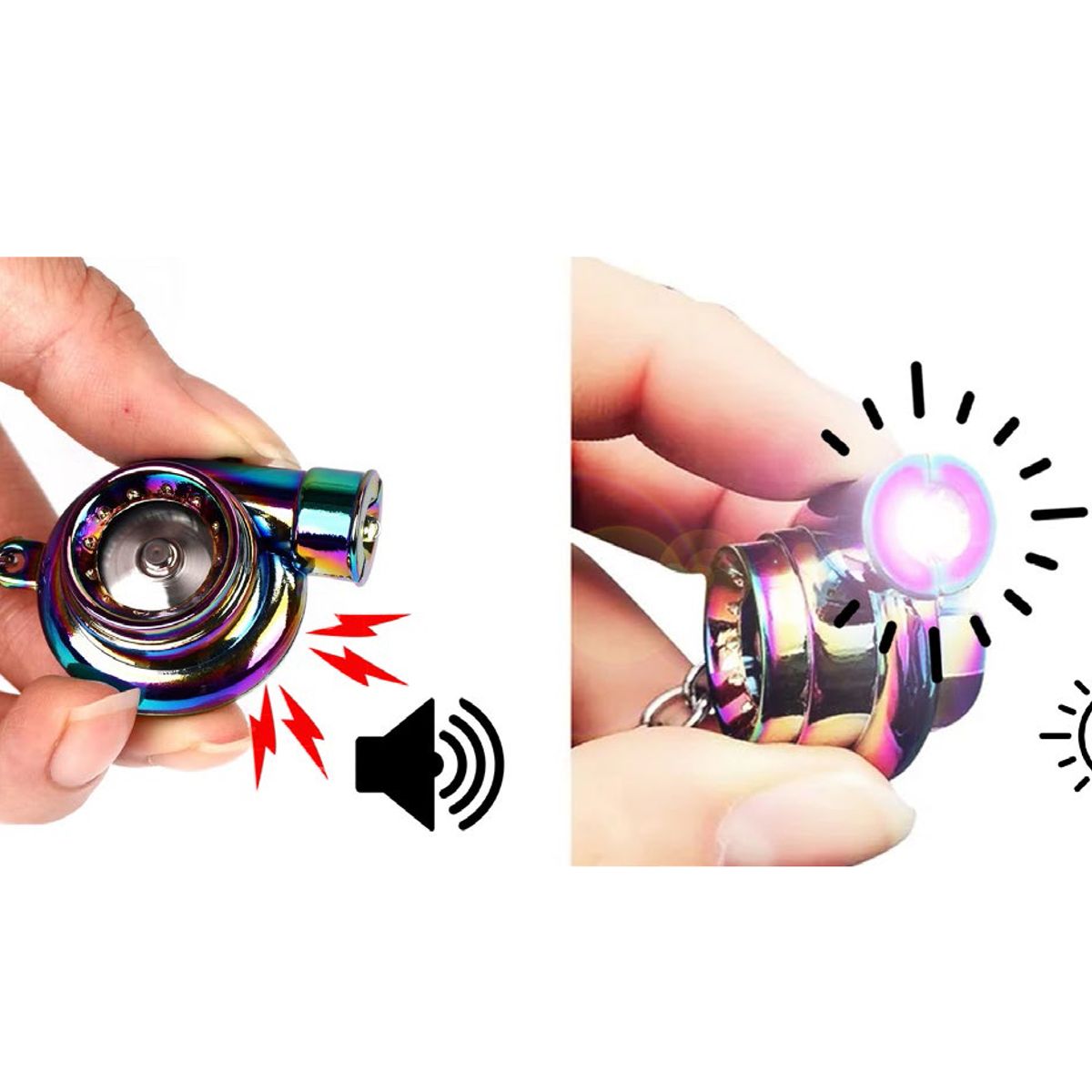 JET - Llavero Turbo Tornasol Con Linterna Y Sonido