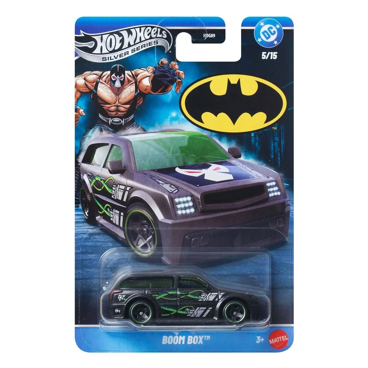 HOT WHEELS - Hot Wheels Boom Box Bane 5-15 Silver Series DC Batman auto vehículo metal