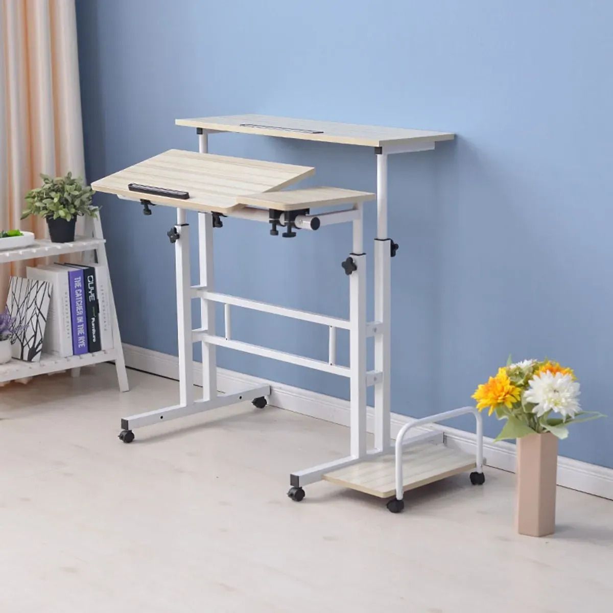 Escritorio Móvil De Pie Con Ruedas Y Altura Ajustable, marca ANYHOGAR - Foto 2