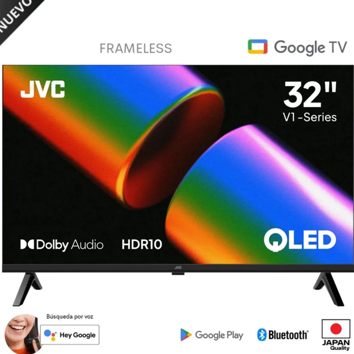 GENERICO - Televisor JVC 32 QLED HD Google Tv LT-32KM1584 Smart Tv