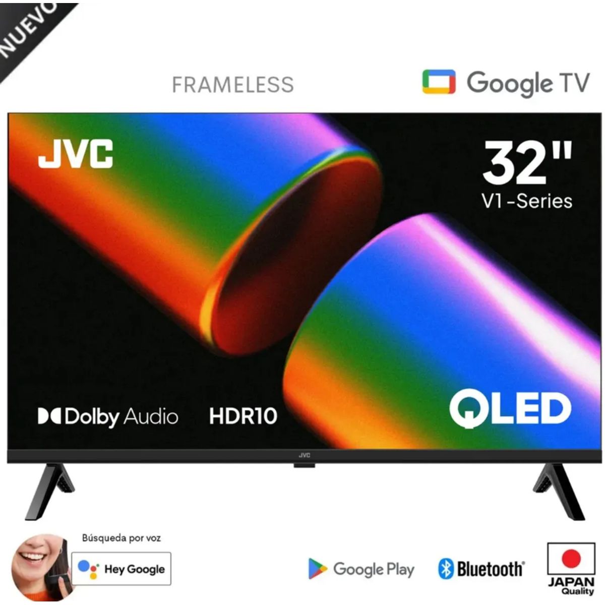 GENERICO - Televisor JVC 32 QLED HD Google Tv LT-32KM1584 Smart Tv