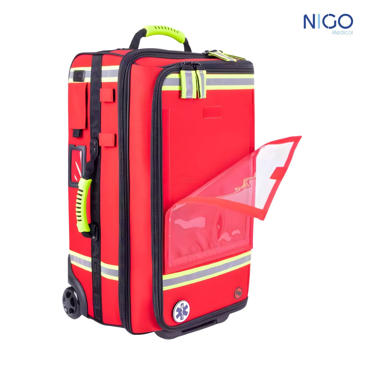 ELITE BAGS - EB02.025 EMERAIR TROLLEY MALETA DE RUEDAS PARA EMERGENCIAS RESPIRATORIAS - ROJO