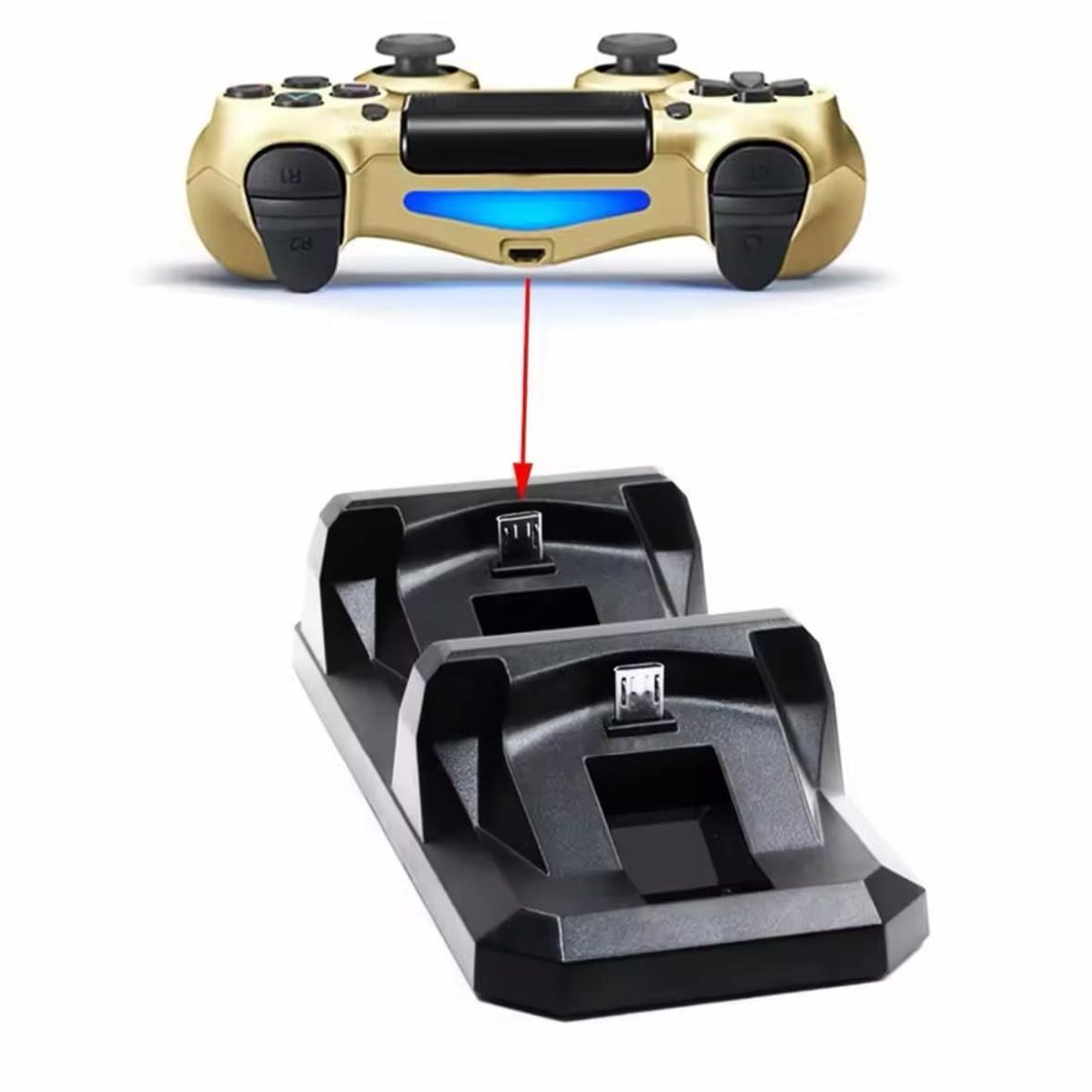 SEISA - Cargador Dual Shock Ps4 Mandos Playstation Ps4 LED Vertical