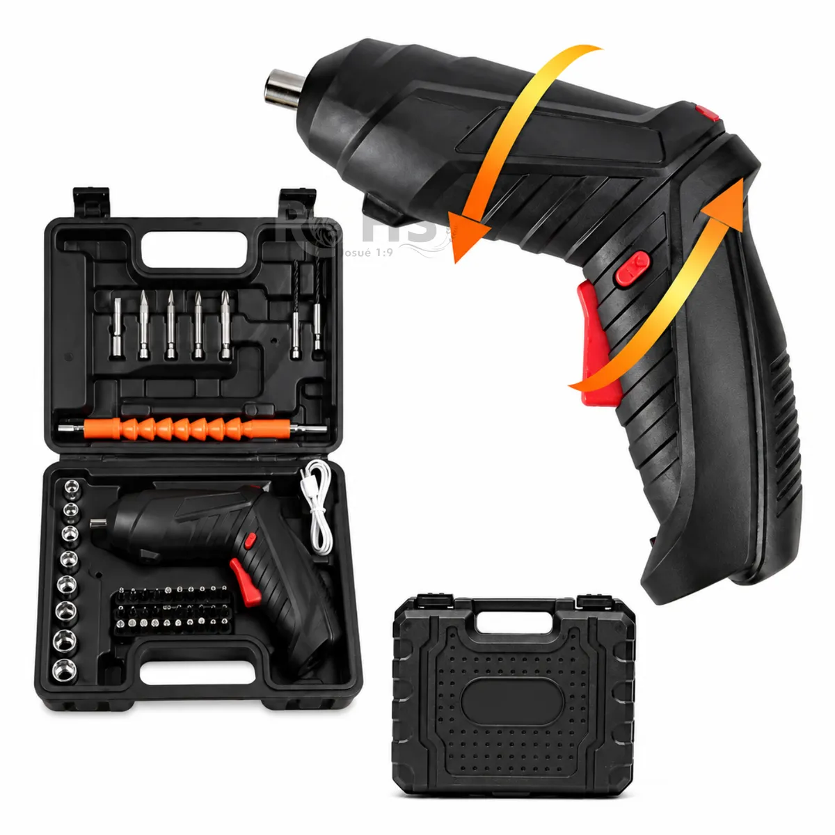 OEM - Destornillador Eléctrico Inalámbrico Recargable Con Kit De Puntas