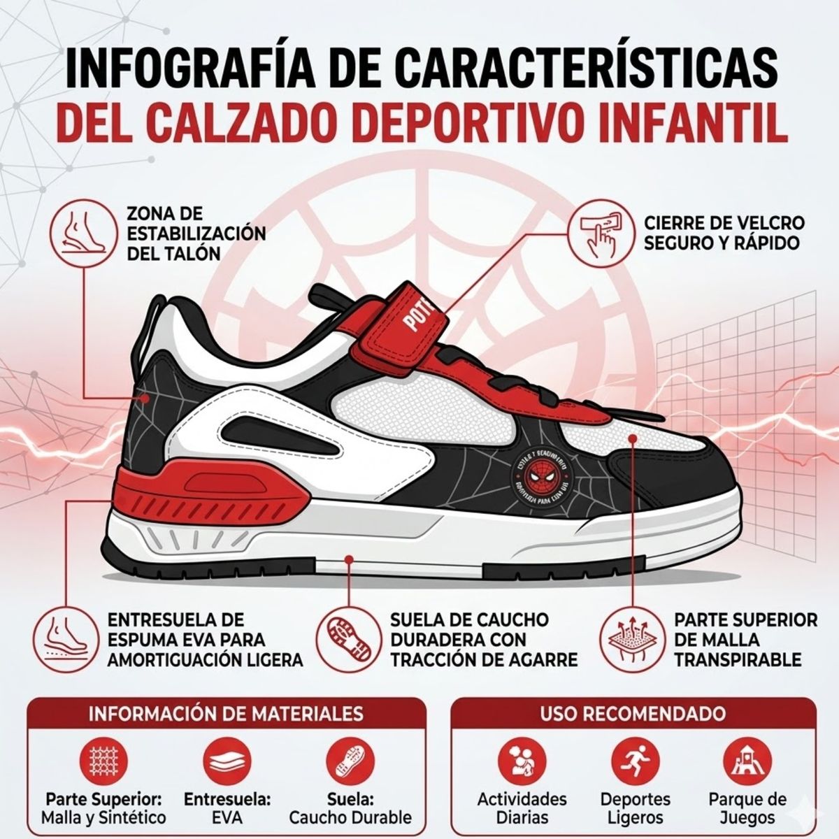 MARVEL SPIDEY - Zapatillas Niño Casual Spiderman Spidey Marvel Negro