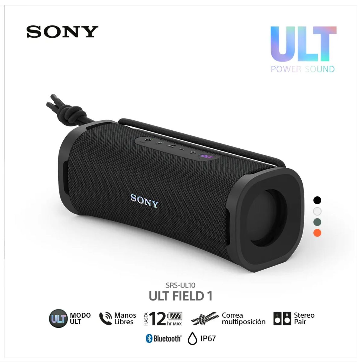 SONY - SRS-ULT10DCLA  Parlante Bluetooth Portátil ULT POWER SOUND NEGRO