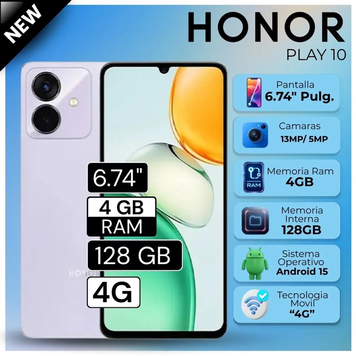 HONOR - Honor Play 10 128GB 4GB MORADO