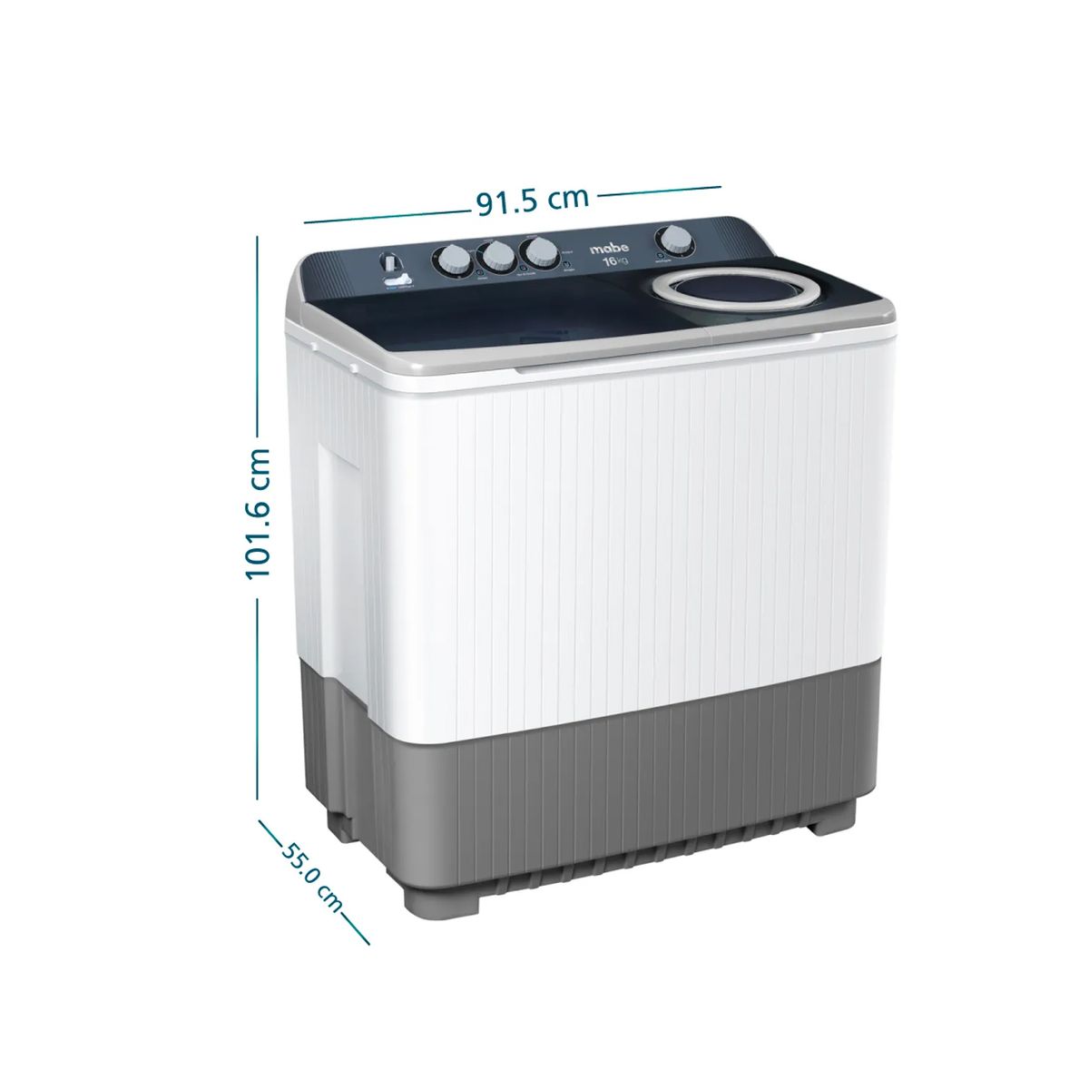 Mabe - Lavadora Semiautomática de 16 kg blanca LMD6124PBBB0