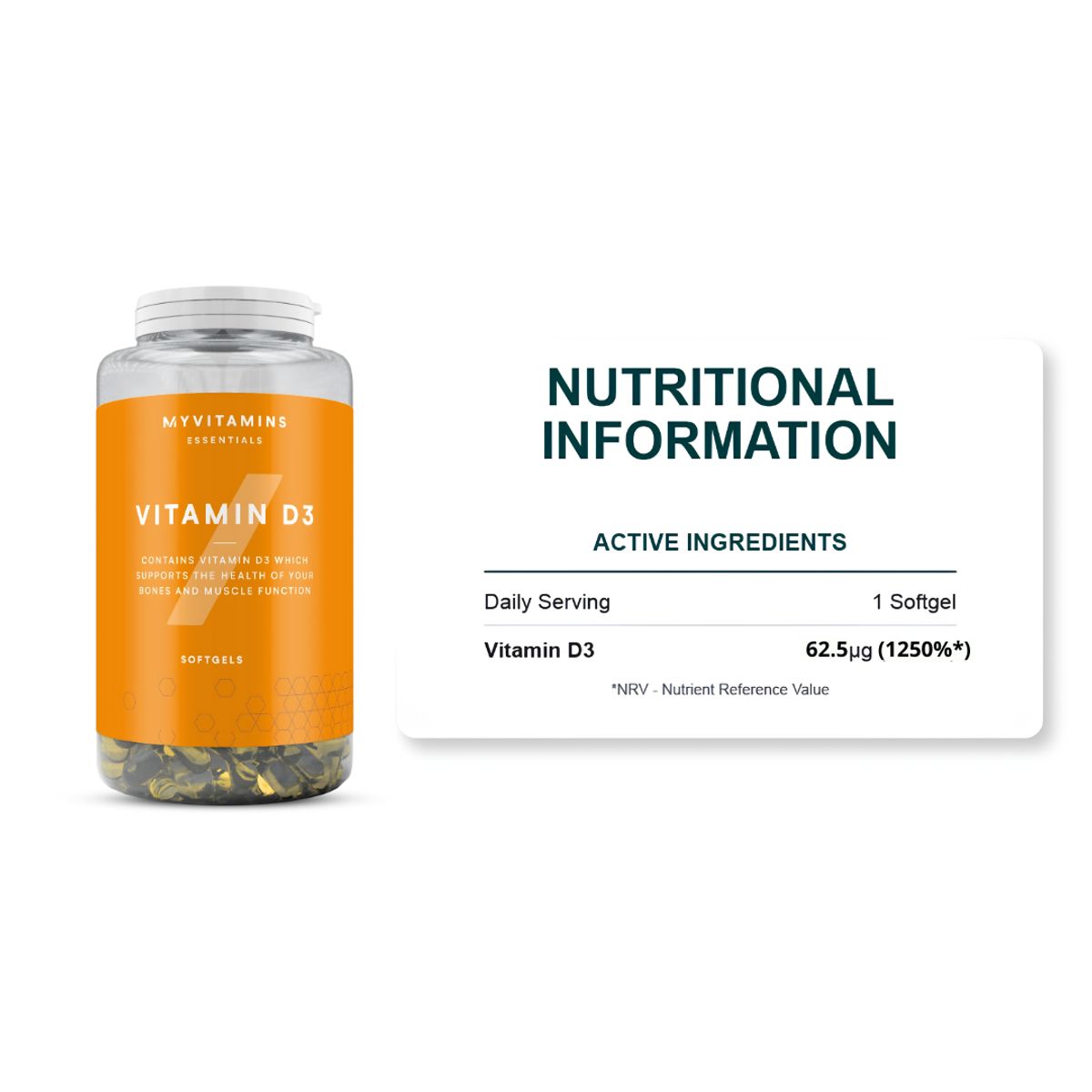 Myprotein - Vitamina D3 Myprotein - 180 cápsulas