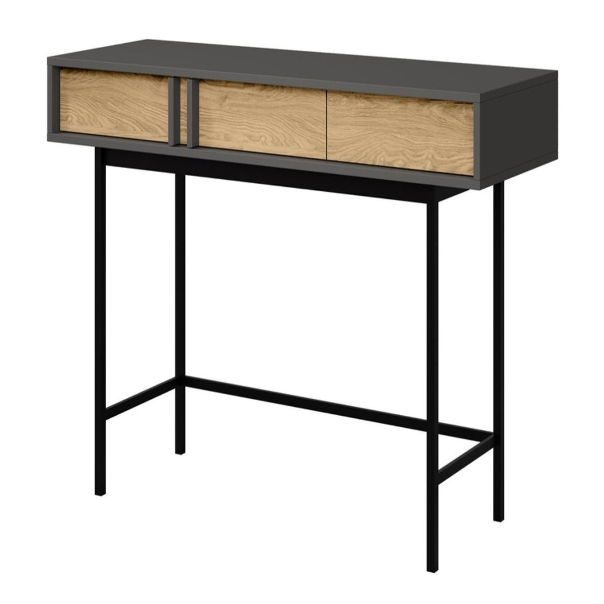 R&R MUEBLES - Mesa Consola Moderno Angie Panela y Negro R&R Muebles
