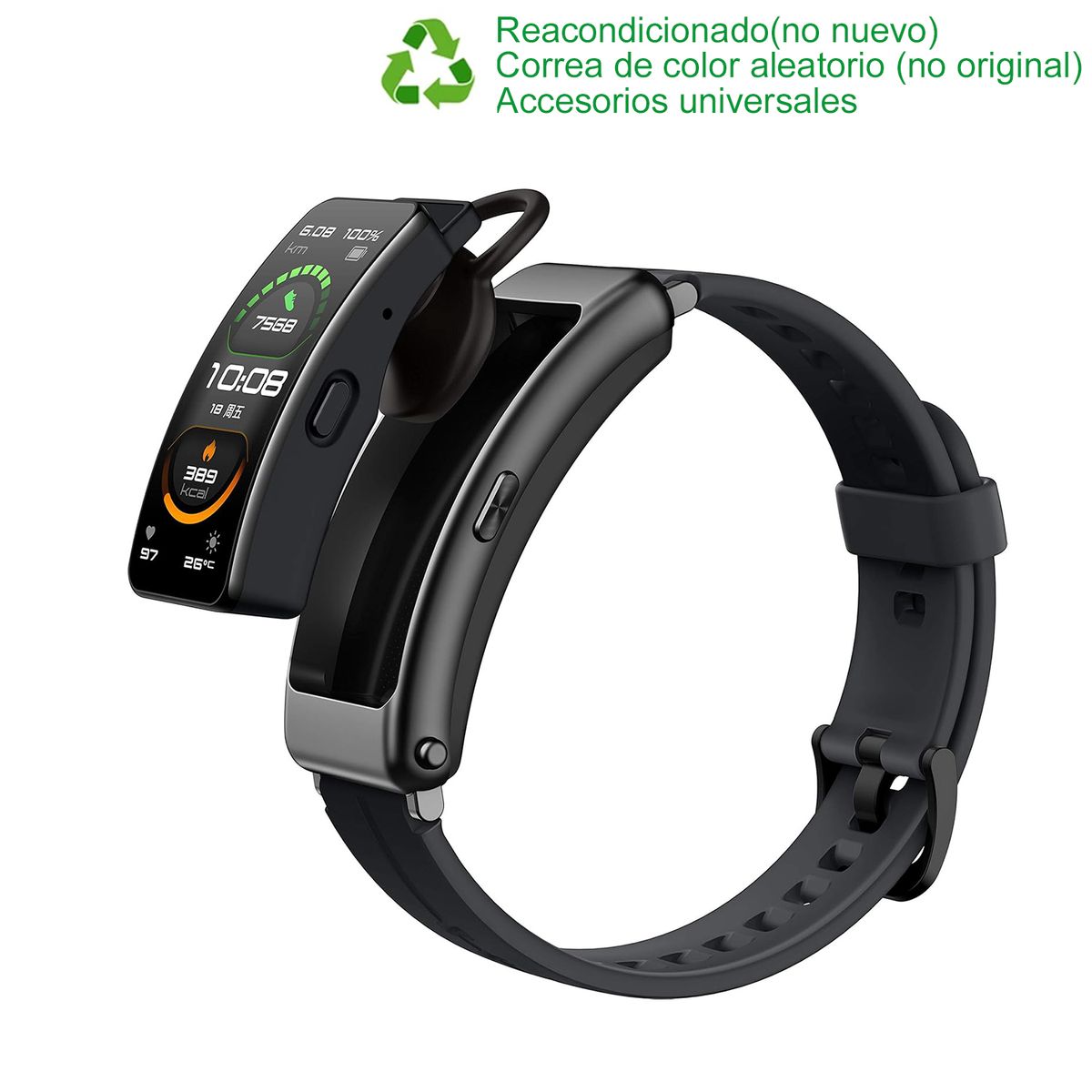 HUAWEI - Huawei Talkband B6 1.53-inch Bluetooth Reacondicionado SemiNuevo-Negro