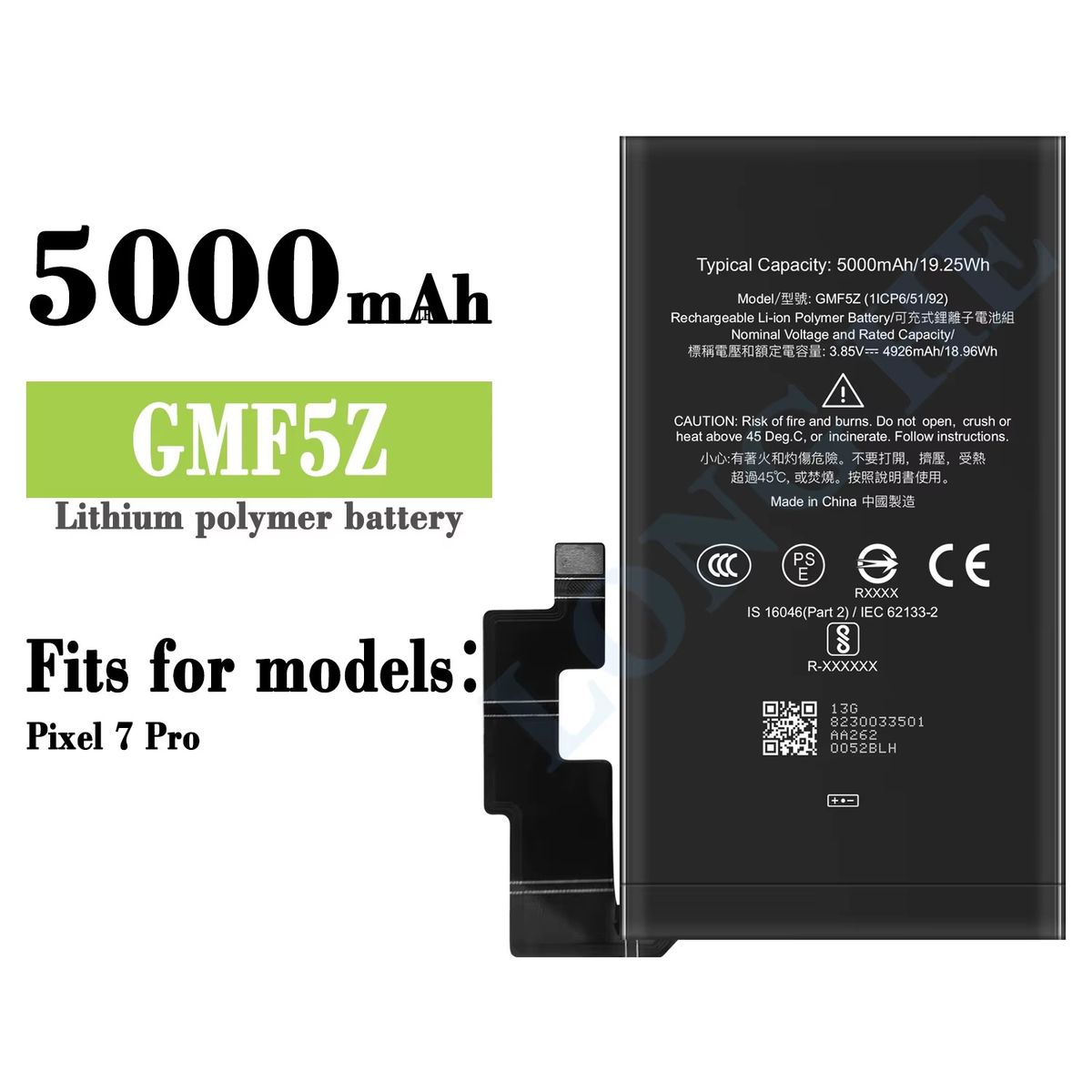 GENERICO - BATERIA PIXEL 7 PRO GMF5Z NUEVO - NEGRO
