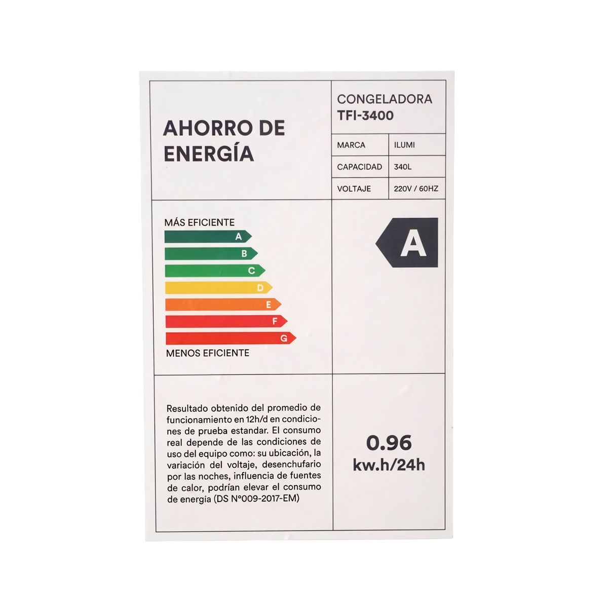 Ilumi - Congelador con Tina de Acero Inoxidable de 340 Litros TFI-3400WH Blanco