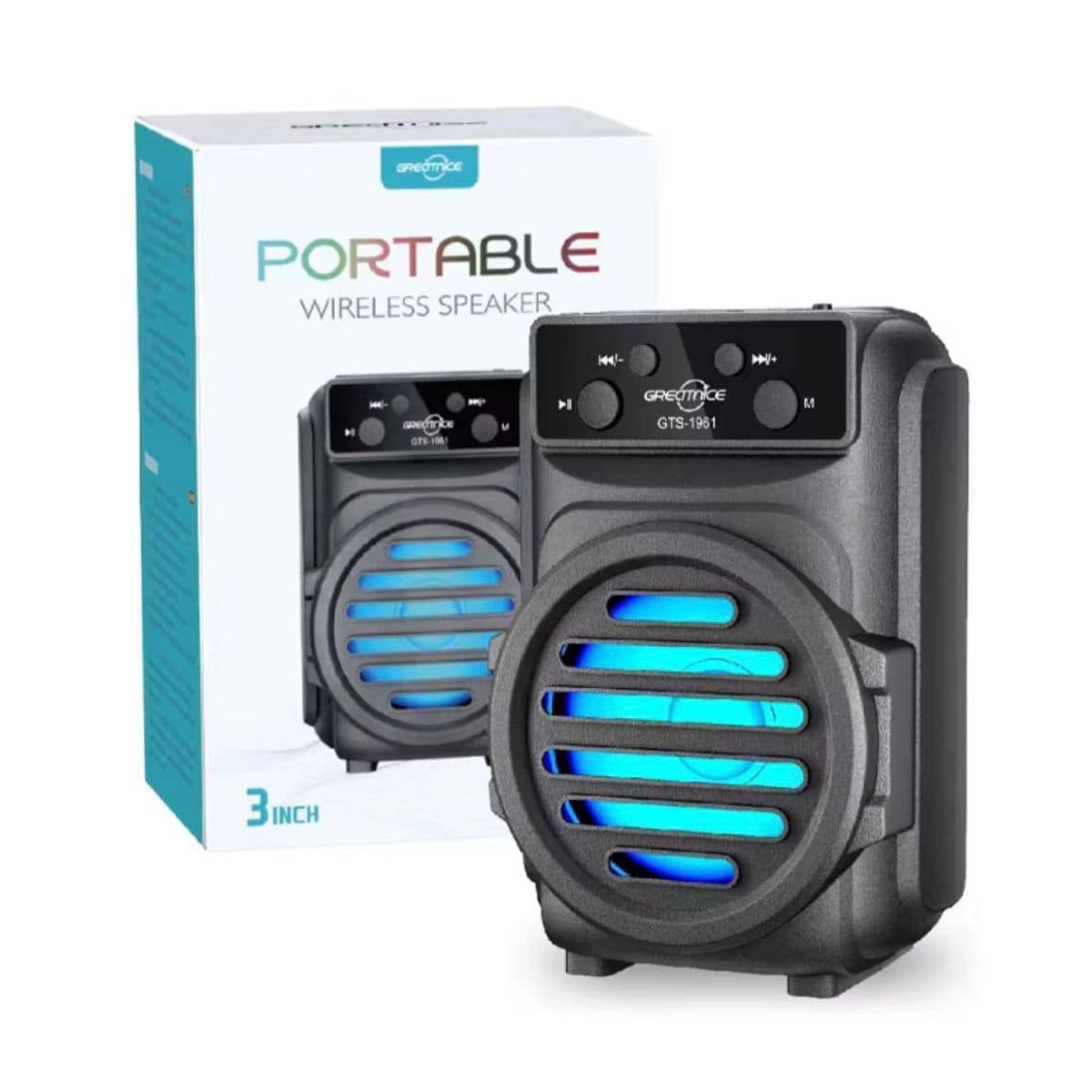 OEM - Parlante Bluetooth 3 Pulg Portátil Con Luz Led