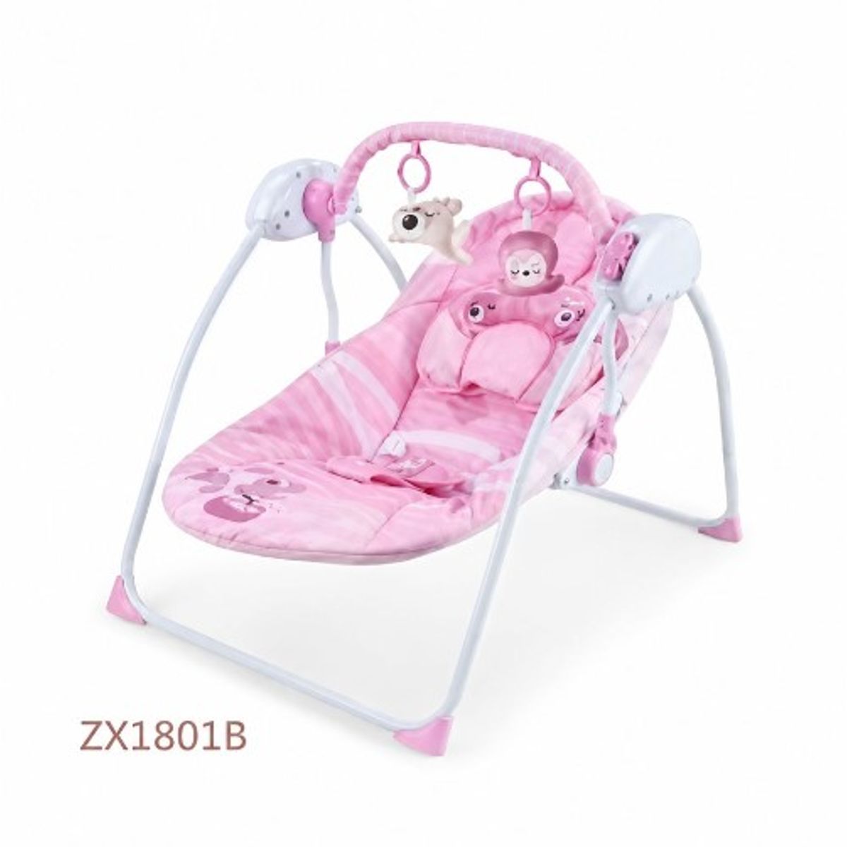 GENERICO - Silla Mecedora Columpio Eléctrica para Bebé con Arco de Juegos - Rosa