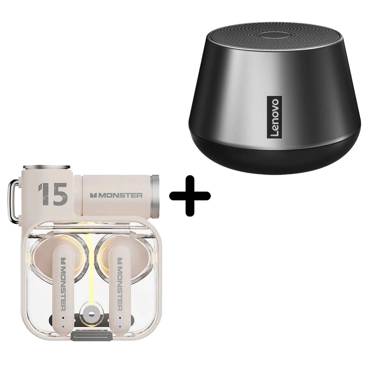 LENOVO - Combo Audífonos Monster XKT15 Ivory + Parlante K3 Pro