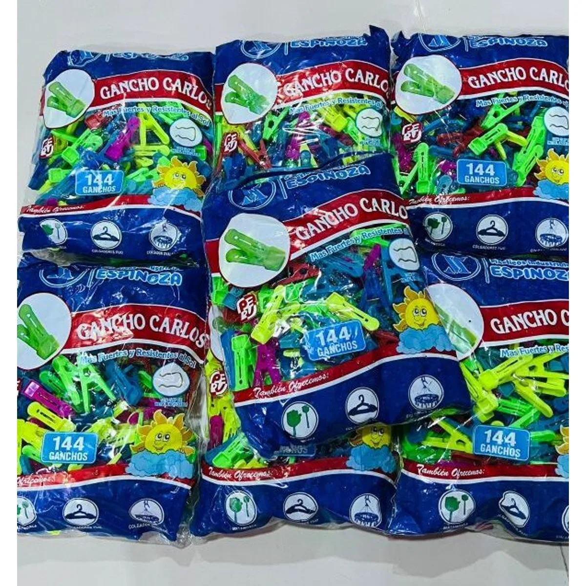 GENERICO - GANCHOS PLASTICO  PARA  ROPA PAQUETE DE 144 UNIDADES