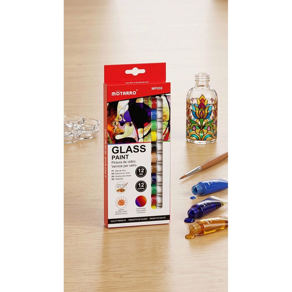 PINTURA DE VIDRIO 12 COLORES, marca GENERICO - Foto Principal
