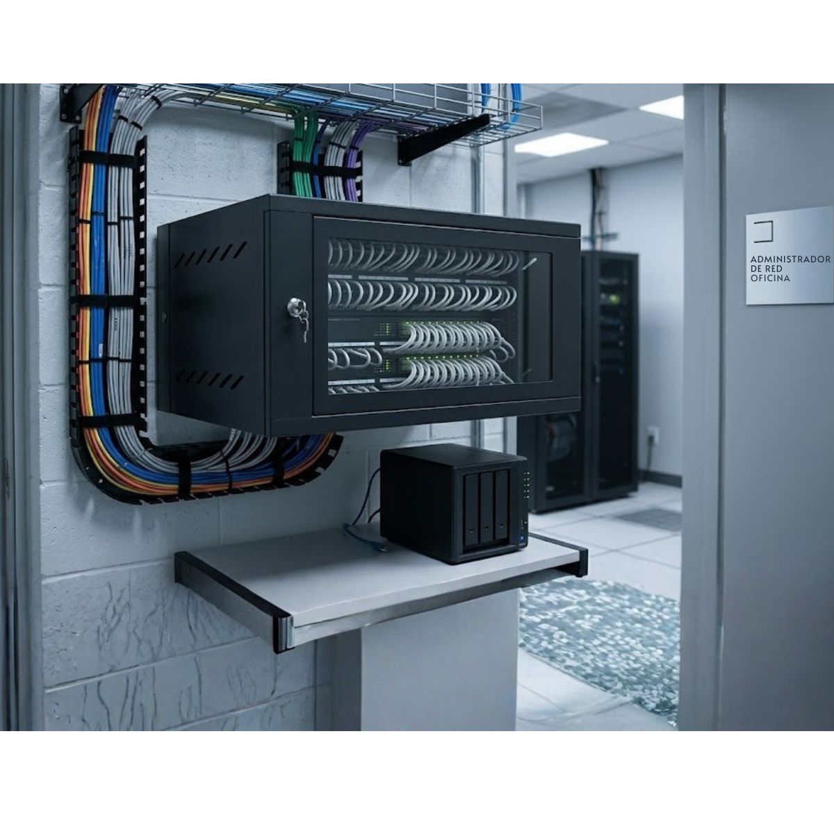 OEM - Rack de Pared 8RU 45CM Negro para Switch DVR y Servidores