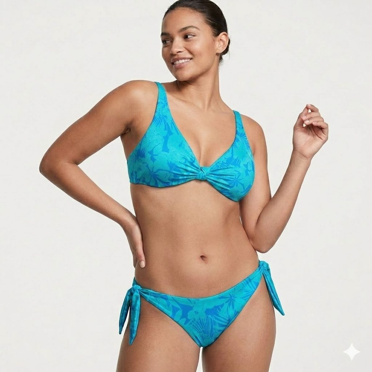 Victoria'S Secret - TRAJE DE BAÑO VICTORIAS SECRET COMPLETO TURQUESA CON FLORES