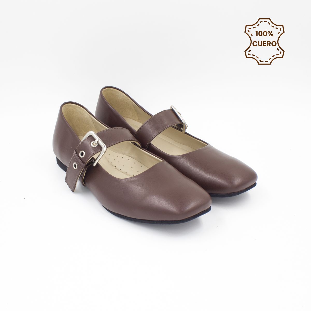 FAR WEST - Ballerinas Mujer Vienna Cuero Marrón