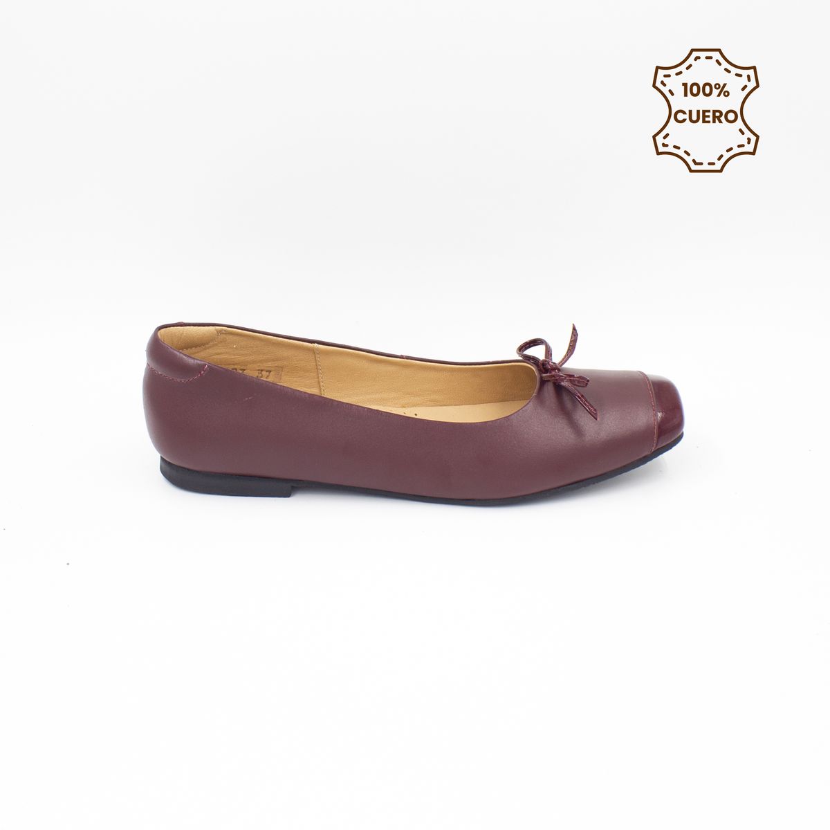 FAR WEST - Ballerinas Mujer Evangeline Cuero Guinda
