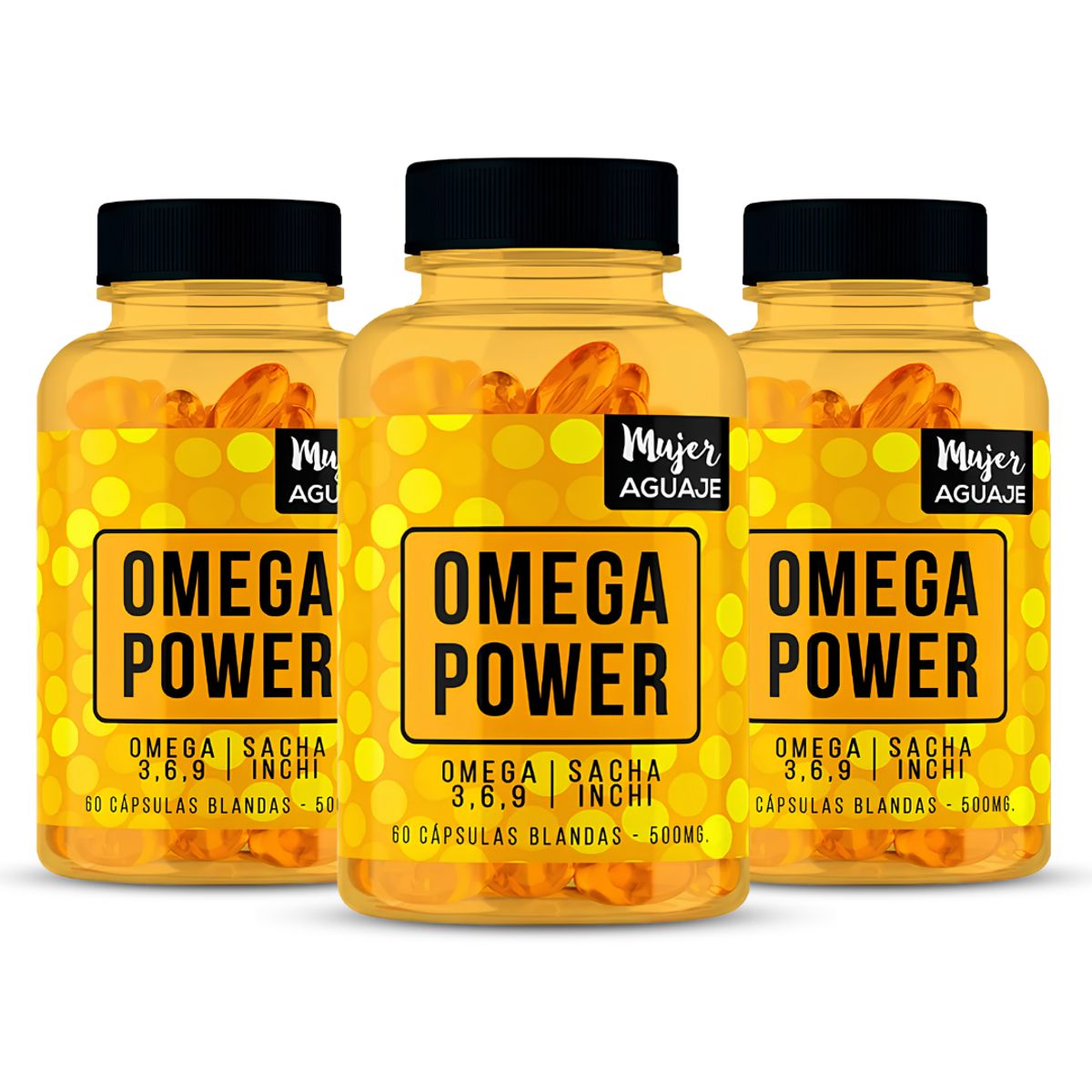 MUJER AGUAJE - PACK X 03 - Omega Power - Mujer Aguaje 60 Cap