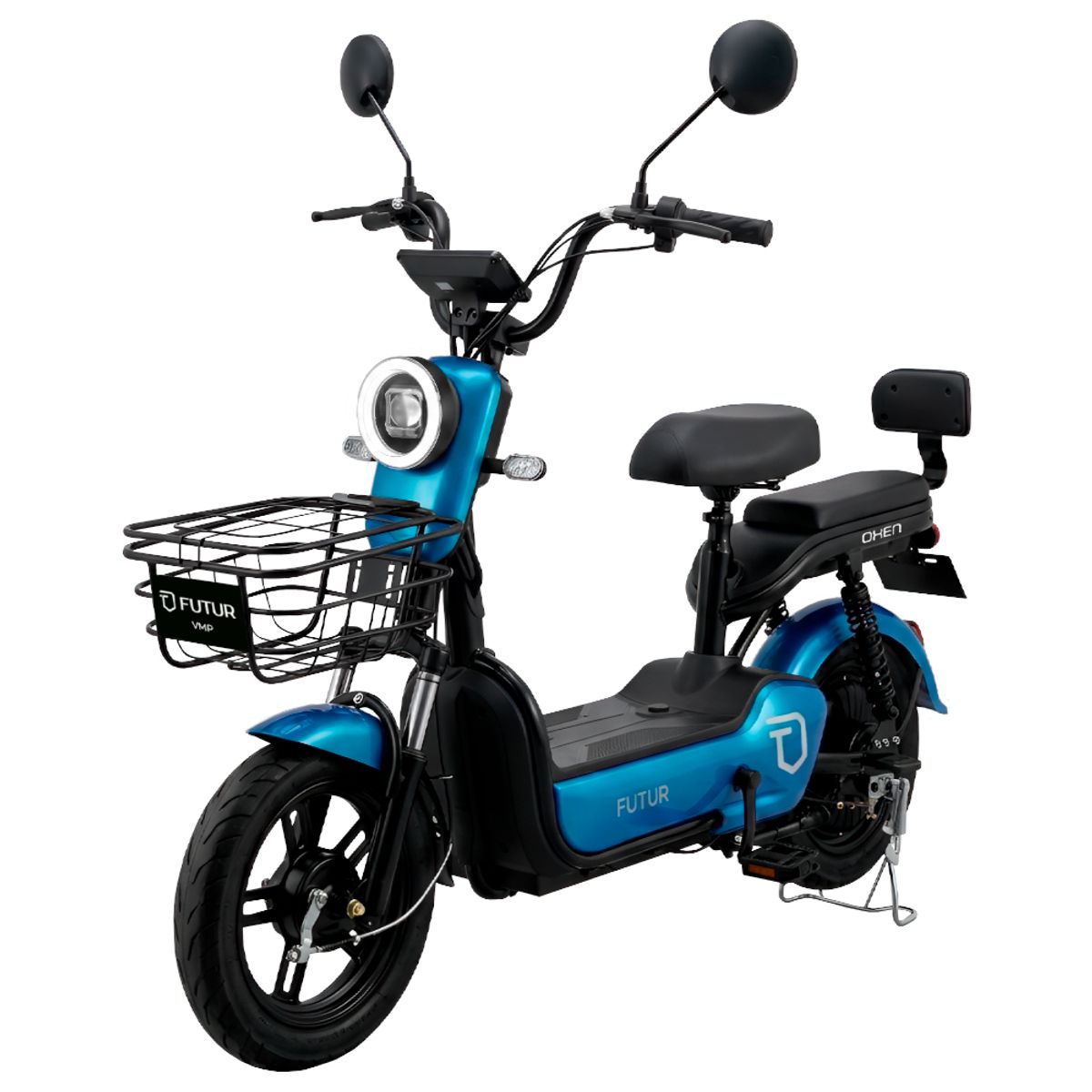 FUTUR - Bicimoto Eléctrica OXEN de Litio, 25kmh, 35km, 350W Azul Metálico